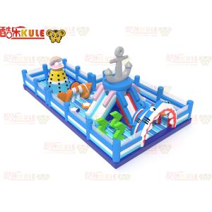 Wholesale Blue Ocean Theme Shark Inflatable Bouncy Playground With Clibing Slides from china suppliers