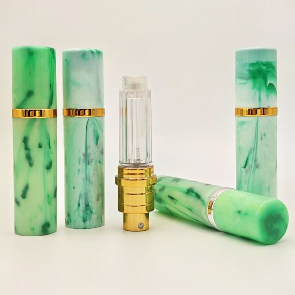 Quality Elegant Marble Pattern Surface ABS 5ml Perfume Bottle with Spray Bottom Filling Highly Popular Selling Support Customization for sale