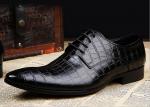 Embossing Design Mens Patent Leather Dress Shoes Black Lace Up Dress Shoes