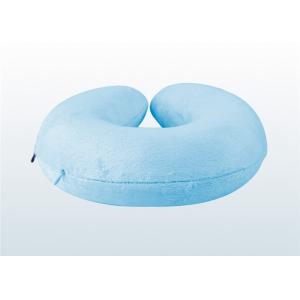 China Neck Rest Travel Pillow Relaxation Nap Cushion With Luxury Blue Plush Velour Cover on sale