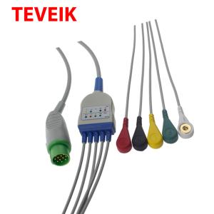 Wholesale Medical IEC Round 12 Pin Schiller 5 Lead Ecg Patient Cable compatible TM910 from china suppliers