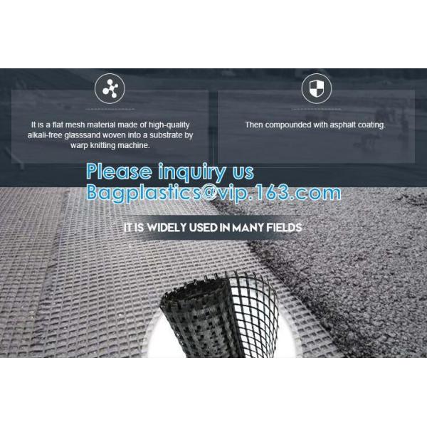Fiber Geogrid For Road Building Construction Fiberglass Biaxial Geogrid With Nonwoven Geotextile Soil Stabilization