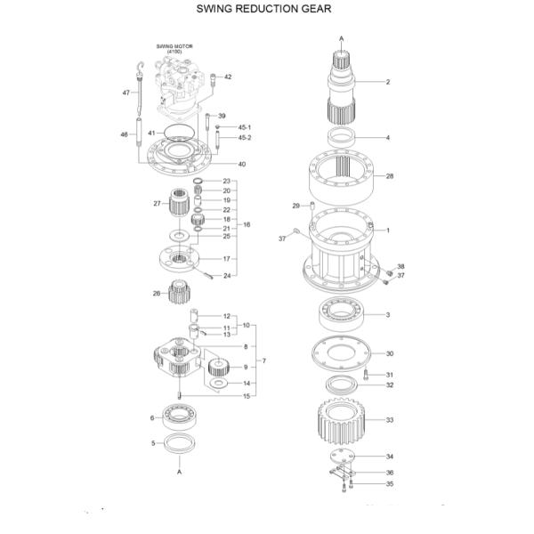 R370-7 R380LC-9 R360-7 Excavator Swing Gearbox 31QA-10140 31NA-10150