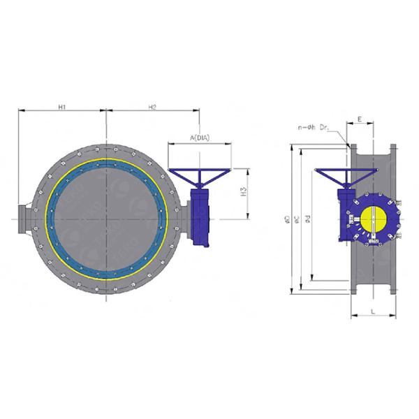 API 609 Double Flanged Type Soft Seat Butterfly Valve For Shu - Offf And Throttling
