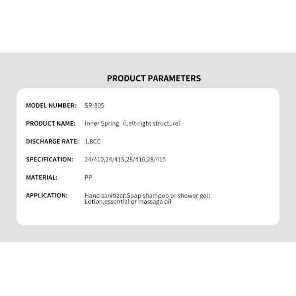 White 28mm plastic Left-Right structure lotion pump