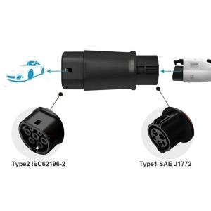 China SAE j1772 to IEC62196EV Charger Type 1 to Type 2 Adapter Charging Connector on sale