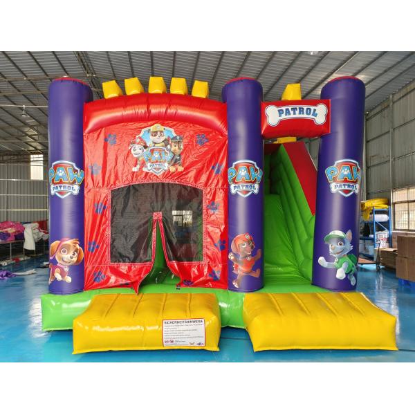 Quality Funny Party Playground Inflatable Games Patrol Cartoon Inflatable Bouncy House With Slide Inflatable Combo For Kids for sale