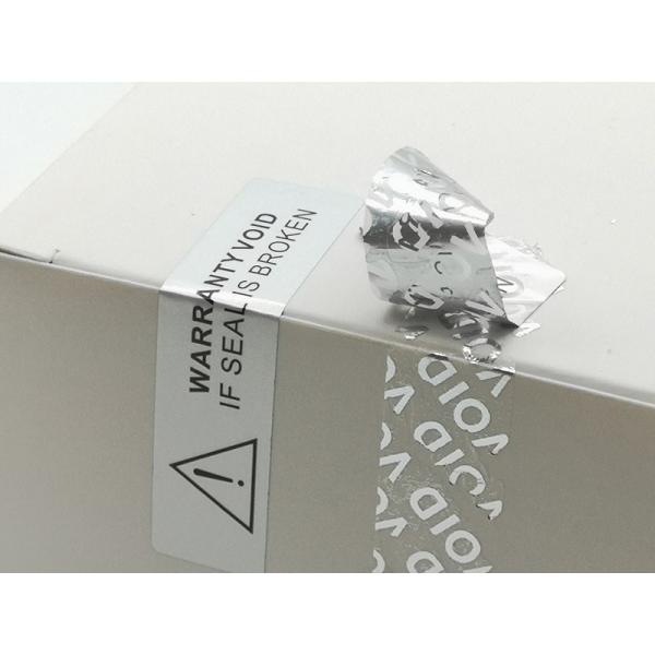50mmx12mm Tamper Proof Seal Security Sticker Matte Silver Polyester Tamper