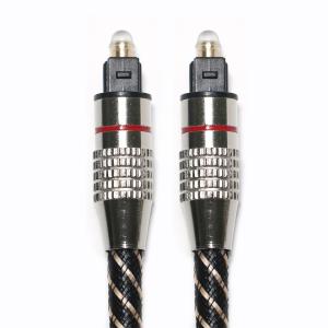 Red&Toslink Digital Audio Cable Nylon Braided Textured Rope OD4.0 Metal Plated
