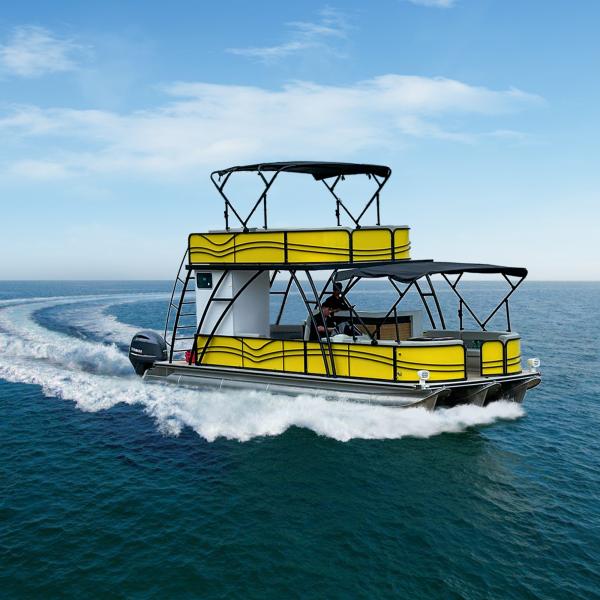 Quality 3.0m Width Double Level Pontoon Boat Two Layer Aluminium Pontoons Large Capacity for sale