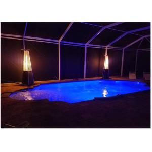 Outdoor silver 2270mm H wheel design swim pool gas real fire heaters with tilt