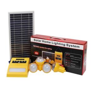 LiFePO4 Battery With 4 Bulb Portable Solar Lighting System Phone Charger Power