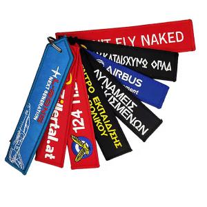 Customized Polyester Woven Keychain Custom Logo with Attachment Big Ring