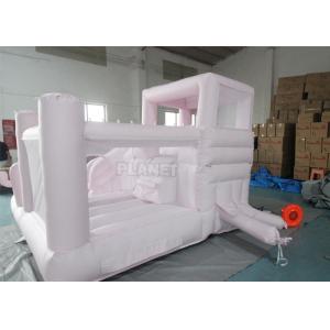 Jumping Castle Slide Inflatable Pastel Pink Inflatable Bouncer White Bounce