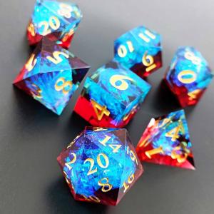 Multi Color Custom Resin Dice DND#RPG Red And Blue Smooth Texture
