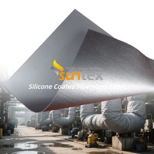 Double Sided Silicone Coated Fiberglass Insulation Fabric with 590 g/m2 Weight