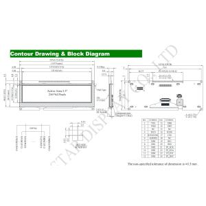 OLED Module 5.5'' 256*64 Monochrome COF with touch Winstar replace display