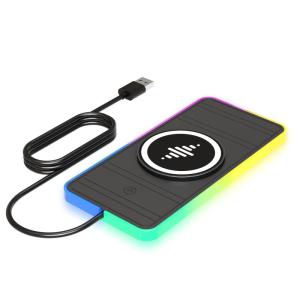 RGB Car Wireless Charging Pad For Apple IPhone/Watch 15W output Power Protection