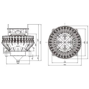 32 Heads Nut Mixing 4P/M 1400mm Combination Weigher