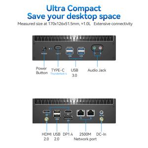 DDR4 Mini Computer Dual LAN Dual HDMI Intel 12th Generation Core i3 i5 i7 Mini