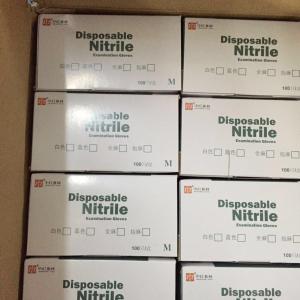 Nitrile Disposable Protective Gloves Hand Protection With ESD Polyester Stripe