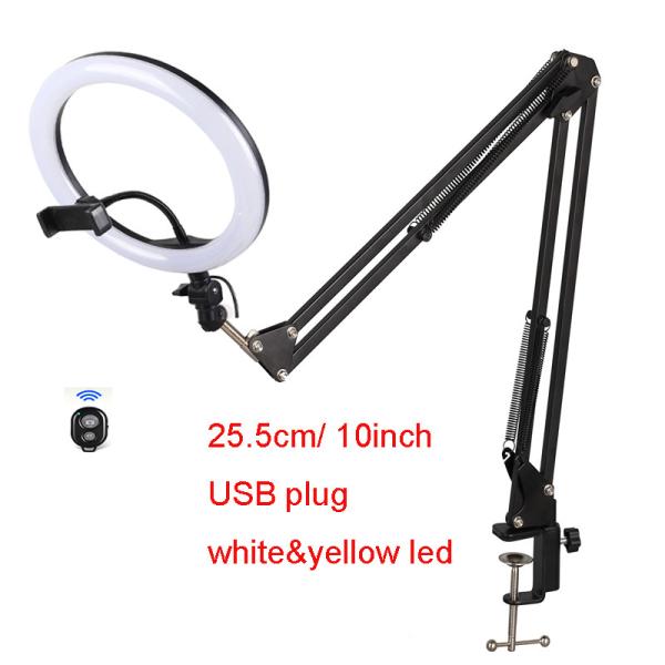120 Led Beads 25.5cm Tripod Selfie Ring Light , 10 Inch Ring Light With Tripod Stand