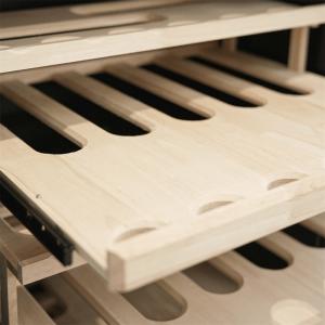 Precise Temperature Controlled Red Solid Wood Wine Cooler With Locker