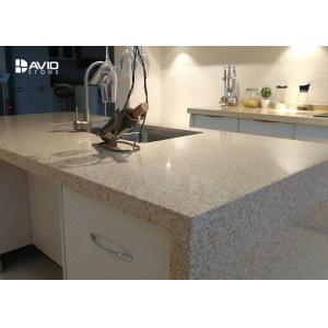Buy cheap Beige Glossy Polished Quartz Stone Countertops , Solid Surface Quartz Kitchen from wholesalers