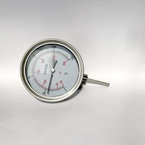 Adjustable Stem Dial Bimetal Thermometer 100mm All Stainless Steel