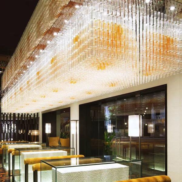 Custom engineering lamp banquet hall rectangular crystal lamp chandel Sales