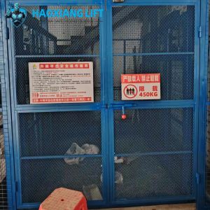 Four-fold Door & Diamond Mesh Protected Hydraulic Freight Elevator 2 Tons 6M for