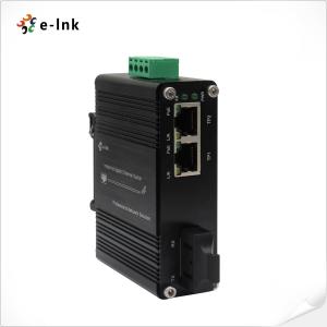 Mini Industrial 1-Port 100Base-FX to 2-Port 10/100Base-T 90W PoE++ Media