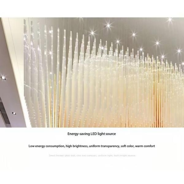 Large Non Standard Engineering Custom Mall Lobby Water Sales Department Club Villa Crystal Strip Chandeliers