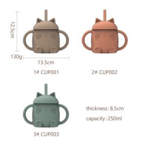 Food Grade Silicone Straw Sippy Cup 200ml Capacity