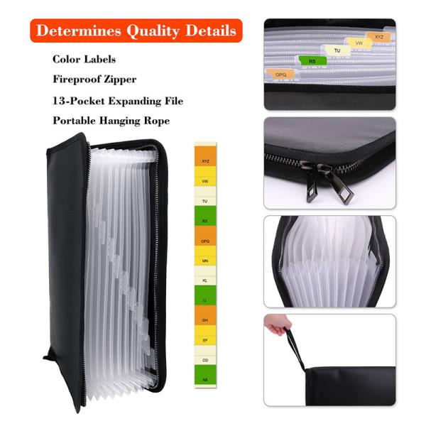 High Security Fireproof Bag , Fire And Water Resistant Document Bag