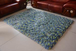 China Colorful Space dyeing Polyester Thick mix Thin yarn Carpet Popular Rug Soft Shaggy Rug on sale