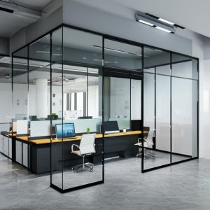 China Single Glazed Aluminium Frame Glass Partition Wall with 30-42dB Sound Insulation and Customizable Design for Sturdy Durable Office Use on sale
