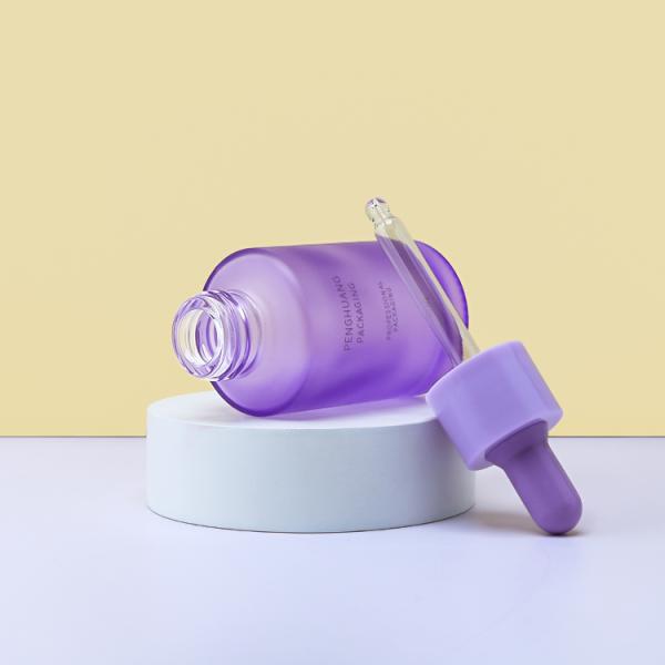 30ml Serum Dropper Bottles Frosted Colorful Skincare Packaging Glass Essential Oil