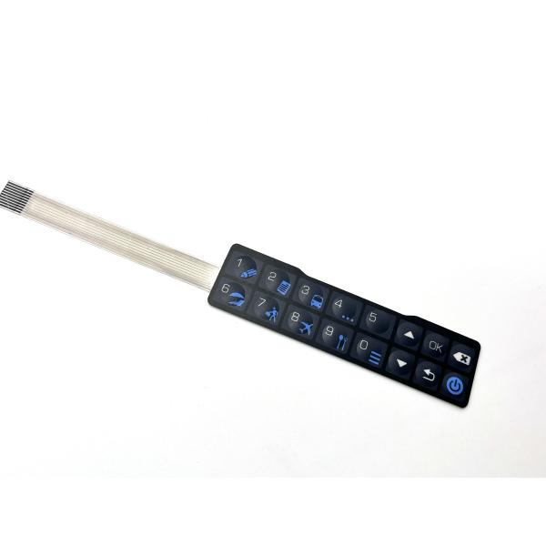 Tactile Rasied Membrane Button Panel With Nicomatic Female Connector