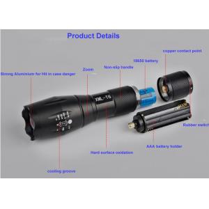 XML T6 High Lumen Tactical Flashlight With Adjustable Focus 5 Light Modes