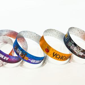 Security Tyvek Paper Wristbands With Custom Logo Printing And Sequential