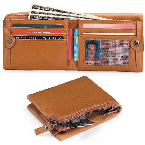 Stylish Men's RFID Wallet Open Closure Anti-Theft Design for Travel and Business
