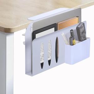 Silver Desk Organizer for Laptop Clamp-On Desk Shelf Hook Type Standing Desk