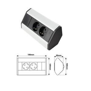 Aluminium and Plastic Shell Case for Worktop Corner Box Kitchen Socket Socket