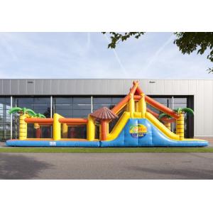 Competive Bounce House Obstacle Course Jumpers Run Beach 17.5m For Adult