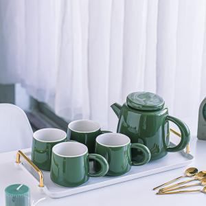 Japanese Tea Cup Set Porcelain Teekanne Set Green Afternoon Cup And Saucer With