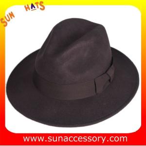 T0061197 Sun Accessory customized winner fashion 100% wool felt fedora hats,