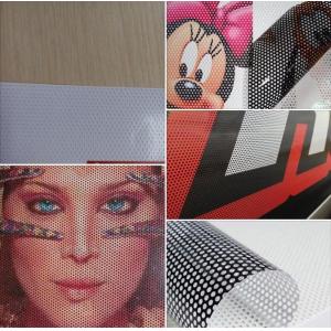 Printable 140mic Perforated Self Adhesive Vinyl one way vision For Solvent