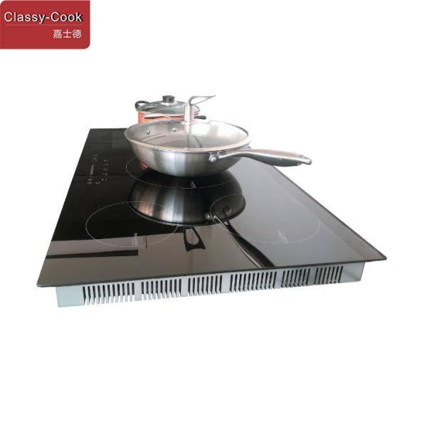 Ceramic Glass 4 Burners 380V Wifi Induction Cooktop With Flex Cooking Zone
