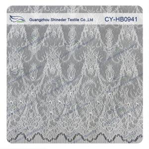 China Antique Decorative Eyelash Lace Trim Fabric With Scallop , Floral Lace Trim on sale